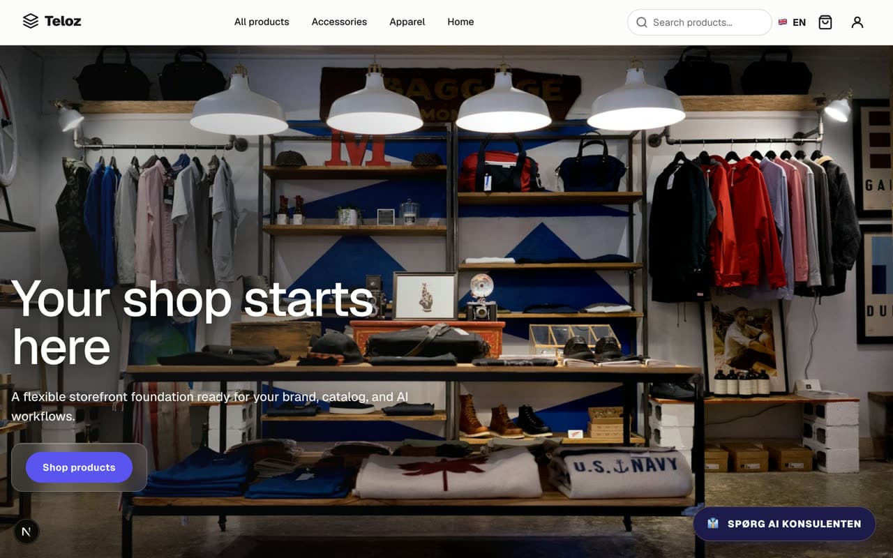 Aurora — Webshop (Cartwright default) — homepage preview