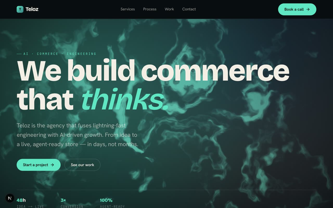 Engineered (dark-luxe agency) — homepage preview