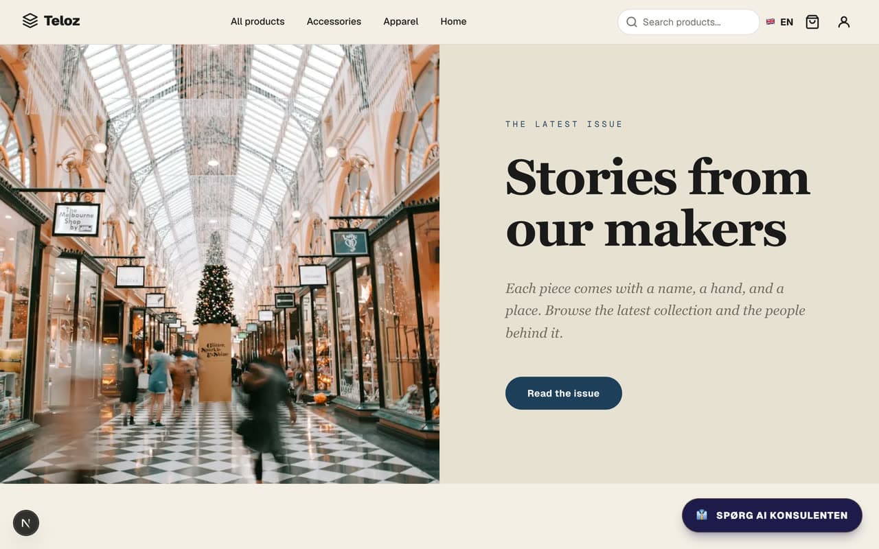 Webshop Editorial (magazine) — homepage preview